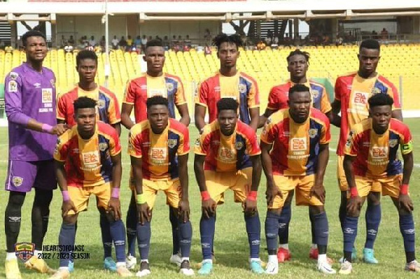 Accra Hearts of Oak team line up before a game | File photo