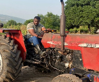 Actor John Dumelo spotted in one of his farms. Photo via Instagram