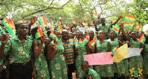 A file photo of President  Akufo-Addo and some students