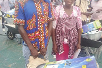 Madam Aberesi (right), with her spouse, Mr Stephen Nkrumah