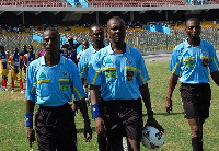 Officials for the Kotoko and Kariobangi Sharks match arrives