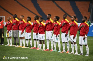 The Black Stars line up for a game