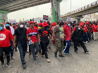 The NDC Youth Wing have hit the streets to protest against E-Levy