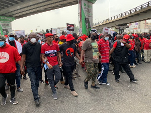 The NDC Youth Wing have hit the streets to protest against E-Levy