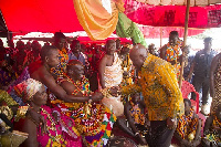 President Akufo-Addo with the Paramount chief of the Twifo Praso Traditional Area