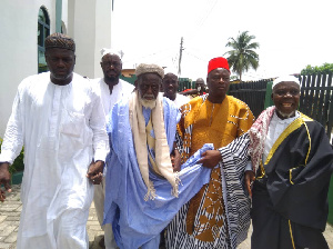 Sheikh Osmanu Nuhu Sharubutu & Alhaji Chief Kabore in red cup