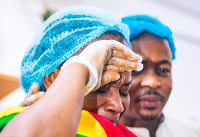 Chef Faila saluting personnel of the Ghana Armed Forces after ending her cook-a-thon bid