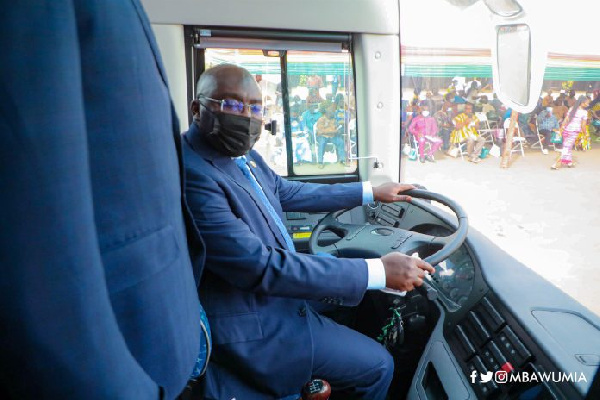 Dr. Mahamudu Bawumia in one of the buses