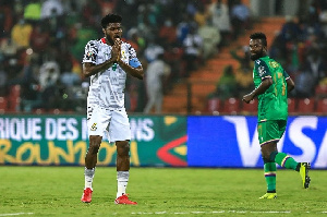 Thomas Partey reacts after the final whistle went