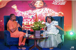 Gospel musician, Diana Hamilton and Abeiku Santana at the launch