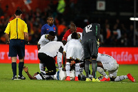 Jerry Akaminko suffered a late injury in Ghana's preparatory game against Netherlands