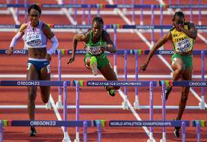 Tobi  Amusan at the 2022 World Athletics Championships in Eugene