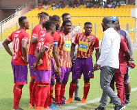 Hearts of Oak players with Sam Johnson