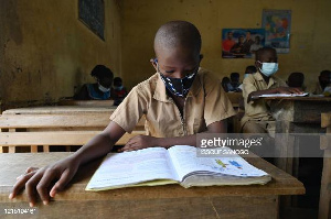 School Kid In A Mask