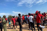 Ashaiman youth demonstrate concerning the sale of the community park