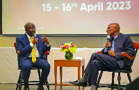 Vice President, Dr Mahamudu Bawumia (L) at Harvard University