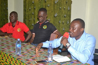 Director of the Kalakpa Club, Horlali Haligah speaking at the press conference