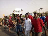 Some youth of Savannah Region demonstrating