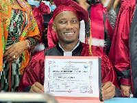 Drogba at the award ceremony in Abidjan