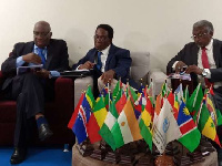 From right: Prof Ahmed Mohamed Suleiman, Prof Kwesi Yankah and Professor Etienne Ehouan Ehile