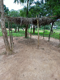 A deteriorated classroom block of Duadaso No. 2 SDA JHS