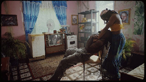 A scene from the music video