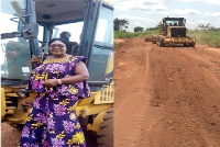 Susan Akomeah inspecting progress of work within her Municipality