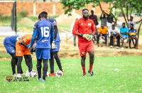 Hearts goalkeepers in training