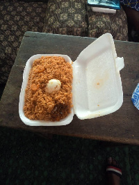 The JHS candidates were served with Jollof rice as part of 'one hot meal a day'