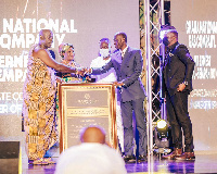 Owusu Bempah receiving the award