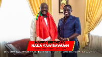 A photo of Nana Yaw Bawuah and Asante Kotoko Board chairman, Dr. Kwame Kyei