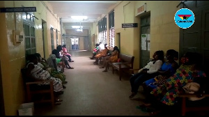 Some pregnant patients in the waiting area at the Takoradi Government Hospital