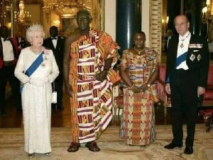 John Agyekum Kufuor with Queen Elizabeth II