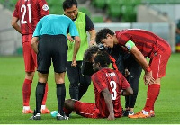 Asamoah Gyan still having problems with his thigh injury