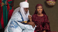 Yusuf Buhari wit im bride, Princess Zara Ado Bayero | Photo by Wraith Studios