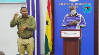 Fred Kweku Drah speaking at the Minister's press briefing in Accra