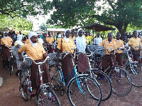 Some students with their bicycles