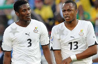 Former Black Stars captain, Asamoah Gyan and Andre Ayew