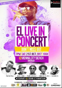 Patapaa will join E L on the same stage at Vienna City Beach on the 21st October, 2017