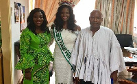 Rebecca Asamoah [middle] paid a courtesy call on the Ministry for Tourism, Culture and Creative Arts