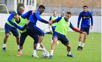 Black Stars striker, Caleb Ansah Ekuban with the ball at his feet