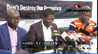 Convener of the LMVCA, David Asante (Middle) addressed the media