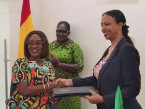 Deputy Finance Minister, Abena Osei-Asare with Fasika Eyerusalem