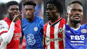 L-R Thomas Partey, Hudson Odoi, Salisu Mohammed, Daniel Amartey