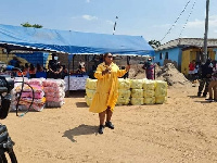 Fisheries Minister, Hawa Koomson at the donation grounds