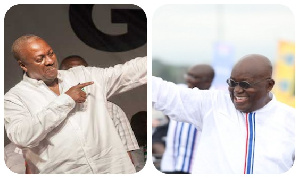 President John Dramani Mahama (L) and President-elect, Nana Akufo-Addo (R)