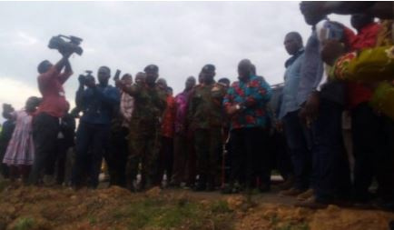 President Akufo-Addo visited the scene where Major Mahama was killed by the residents