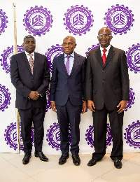 From right: Mr Dan Acheampong, Mr Gilbert F Houngbo and Mr Alex Frimpong