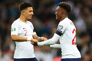 Hudson Odoi(R) and England teammate, Jadon Sancho(L)