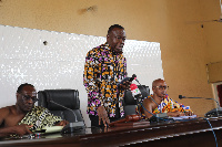 Stephen Asamoah Boateng at a visit to the Volta Region House of Chiefs